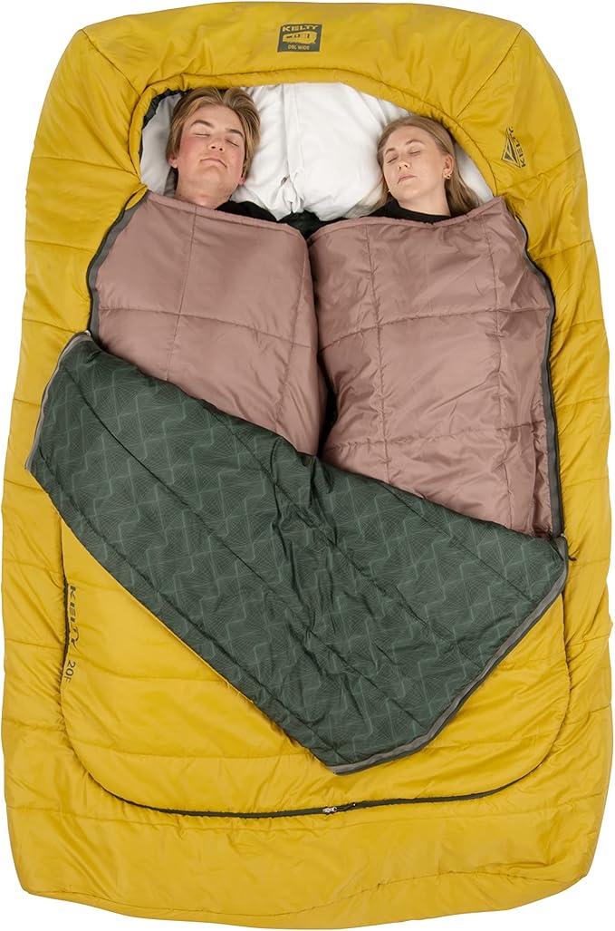 Kelty Tru.Comfort Doublewide 20 Degree Sleeping Bag – Two Person Synthetic Camping Sleeping Bag for Couples & Family Camping