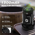2-Pack Solar Camping Fan w/ Lantern, DIBMS Collapsible Solar Powered USB Rechargeable & Battery Powered Emergency Hanging Lights for Camping Tent Hurricanes Power Outages Storm Indoor Outdoor