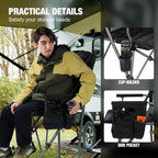 REDCAMP Oversized Tall Camping Chair for Adults with Adjustable Backrest 2 Pack, Portable High Folding Directors Chair, Foldable Bar Height Stool with Makeup Pocket for Lawn Sport Face Painting, Black