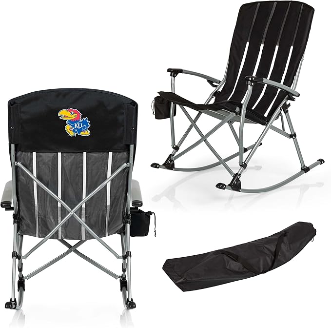 Picnic TIME NCAA Unisex-Adult NCAA Outdoor Rocking Camp Chair, XL Heavy Duty Camping Chair for Adults