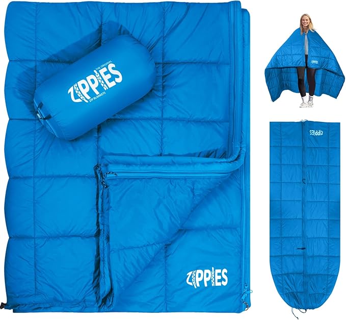 3M Thinsulate Insulation Puffy Camping Blanket for Cold Weather, Queen Size Warm Camping Quilt with Zipper, Waterproof Outdoor Sleeping Bag for Hammock, Cozy & Versatile Gift for Men and Women