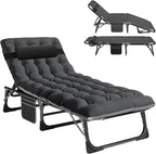 Slsy Folding Bed with Mattress, Cot Size Foldable Guest Beds, Hideaway Cot for Adults, Portable Fold up Bed with Adjustable Positions for Home, Office, Indoor, Outdoor