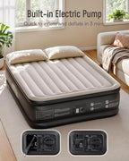 Airefina Queen Air Mattress with Built in Pump, Upgraded Surface Inflatable Mattress for Home Guest Temporary Use, Comfort Blow Up Air Mattress Queen with Carry Bag Colchones Inflables, 700 lbs Max