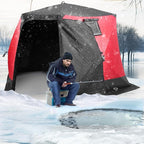 VEVOR Portable Pop-Up Tent, 1-8 Person Insulated Shelter, Large Fishing Area, Hub-Style Shanty for Winter Fishing, Waterproof Oxford Ice Cube with Anchors/Ropes/Carrying Bag