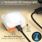 Rechargeable Camping Lights FLY2SKY 4Pcs White Tent Lights Mini Flashlight Portable LED Camping Lantern Survival Gear Camping Accessories for Hiking Backpacking Fishing Hurricane Emergency Outage