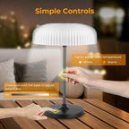 2 Color Table Touch Lamp, Versatile Solar and USB-C Rechargeable Desk Lamp with IP65 Waterproof Design, Indoor/Outdoor Ligh Perfect for the Patio, Garden, Camping, Bathroom, and Bedside Use.