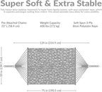 Sunnydaze Soft-Spun Polyester Rope Double Hammock for Outside - 600-Pound Weight Capacity Extra Large Hammock - Mocha