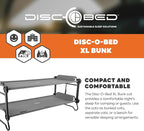 Disc-O-Bed XL Outdoor Modular 2 Person Double Camping Cot Portable Bed with 2 Height Options for Adults, Sleep Solution for Tents, Grey