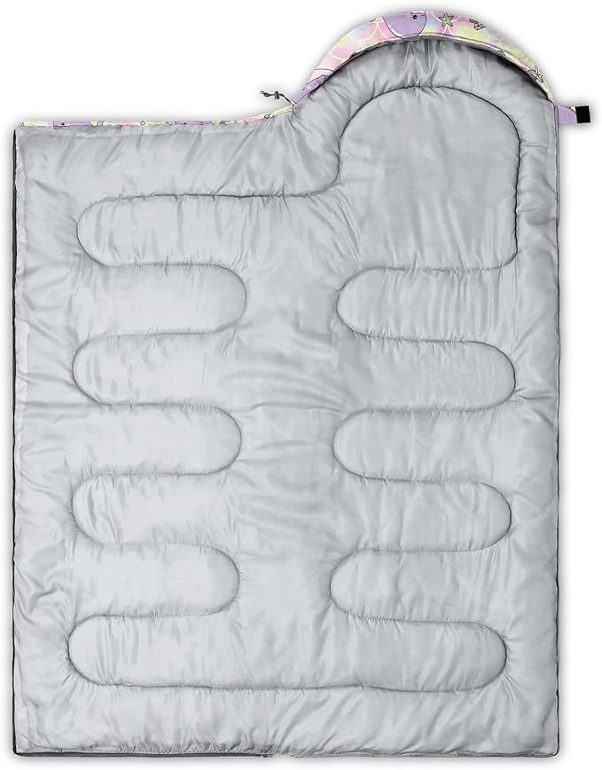 Kids Sleeping Bag for Boys Girls,Blue Ripples Print-Lightweight Warm Portable Outdoor Indoor-Waterproof Cold Weather Resistant Sleeping Bag for Camping Hiking