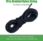 Patio Umbrella Replacement Cord Line 0.16" Diameter,Heavy Duty Patio Umbrella Nylon Rope,Outdoor Camping Utility Rope String