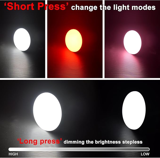 10000mAh Rechargeable Camping Light Insect Not Attract 4000LM Work Light White/Red/Pink/SOS Brightness Stepless Dimming, IP45 Waterproof Tent Light Power Failure for Halloween (Remote)
