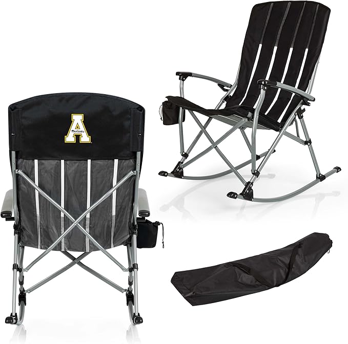 Picnic TIME NCAA Unisex-Adult NCAA Outdoor Rocking Camp Chair, XL Heavy Duty Camping Chair for Adults