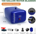 100 Gallon Water Bladder - 1000D PVC Water Storage Tank, Portable RV Collapsible Bladder Containers for Gardens, Camping, Emergency Situations, Blue