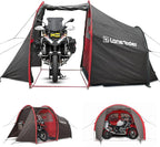 MotoTent Motorcycle Tent - Fully Waterproof 2 Person Tunnel Shelter with Bike Garage - Easy Setup Ultralight Dome for Touring & Hiking - Includes Carry Bag, Groundsheet and Pegs