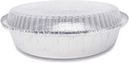 Fig & Leaf (270 Pack) Premium 9-Inch Round Foil Pans with Plastic Dome Lids l Heavy Duty l Disposable Aluminum Tin for Roasting, Baking, Cake or Cooking