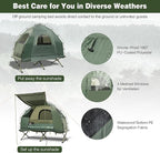 Tangkula 5-in-1 Tent Cot Combo With Awning, Air Mattress, Sleeping Bag, Pillow, Elevated Single Tent With Carrying Bag for Outdoor Camping, Hiking, Picnic, Travel