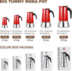12 Cup Stovetop Espresso Maker Stainless Steel Moka Pot Stove Top Percolator Italian Coffee Makers Capable Mocha Greca Machine Cafe Classic Induction Cookers for Home and Camping 600ml 20oz