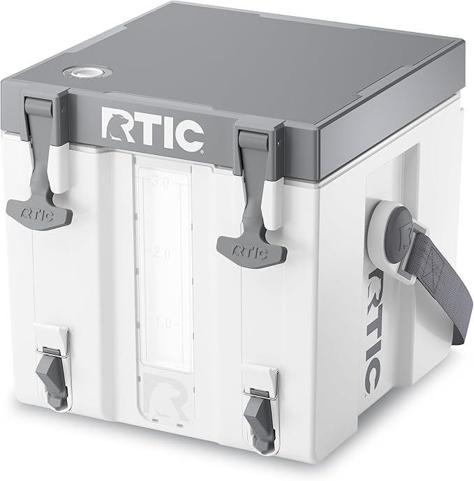 RTIC Halftime Water Cooler 3 Gallon Portable Carrier Container, Drink Beverage Dispenser, Stackable with 2 Taps, Bottleless, BPA-Free, for Sports, Camping, BBQ, Parties, Picnic, and More, White