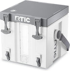 RTIC Halftime Water Cooler 3 Gallon Portable Carrier Container, Drink Beverage Dispenser, Stackable with 2 Taps, Bottleless, BPA-Free, for Sports, Camping, BBQ, Parties, Picnic, and More, White