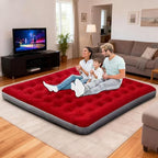 King Size Camping Air Mattress Bed with Air Pump,80"x 72"Thickened Portable Blow Up Inflatable Air Mattress,Travel Sleeping Bed Pad for Camping Home Hiking