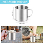 Odoland Bundle – 2 Items 12pcs Camping Cookware Mess Kit with Mini Stove and 25pcs Stainless Steel Utensils Camping Tableware Kit for Backpacking, Outdoor Camping Hiking and Picnic