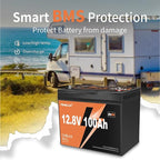 2 Pack 12V 100Ah LiFePO4 Lithium Battery Buit in 100A BMS 1.28kWh Up to 6000 Deep Cycle Rechargeable Lithium Iron Phosphate Battery Perfect for RV Trolling Motor Fish finder Marine