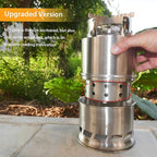TOMSHOO Camping Stove, Portable Folding Windproof Wood Burning Stove Compact Stainless Steel Alcohol Stove Outdoor Camping Hiking Backpacking Picnic BBQ
