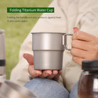 ZING TII Titanium Camping cookware Set, Camping Essentials，Camping Pot，Camping Gear，Camping pots and Pans Set with Pots, Cups，Pans，Tableware.