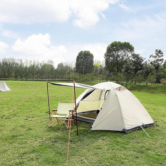Tent Family Tent, Camping Tent, Dome Tent, Dark and Cool Inside, 3-4 People Awning, Standing Height UV, Protection Floor Pan Waterproof