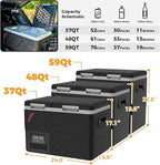 Setpower 12V Refrigerator with APP Control, 59QT Dual Zone Car Fridge Freezer,Electric Coolers for Vehicles AC/DC,Car Refrigerator 12V Portable Fridge for Car,SUV,Truck,RV,Camp,Travel,Road Trip,DT55