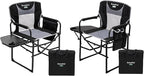 SUNNYFEEL Oversized Camping Directors Chair 2 Pack, Portable Folding Lawn Chairs for Adults Heavy Duty with Side Table,Pocket for Beach, Fishing,Picnic,Concert Outdoor, Foldable Camp Chairs