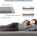 Memory Foam Camping Mattress Pad，Portable Roll Up Sleeping Pad for Floor,Camping, Car|Twin, Single, Kid Cot, Outdoor Guest Bed,Removable Waterproof Cover Travel Bag