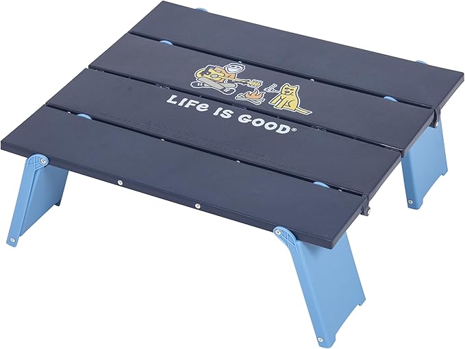 Life is Good Family Portable Outdoor Folding Table with Adjustable Height and Carry Bag for Beach, Camping, 30lb Weight Capacity, 22" x 20" x 16"