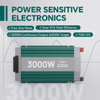 3000W Pure Sine Wave Inverter with ATS Mode, 12V DC to AC 120V Converter for Off-Grid System, RV, Truck, Camping, Peak 6000W