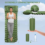 Sleeping Pad, Extra Thick & Ultralight Inflatable Sleeping Pad with Pillow, 30s Foot Pump, 3.54” Camping Mat for Comfort, Durable for Camping, Hiking, Backpacking