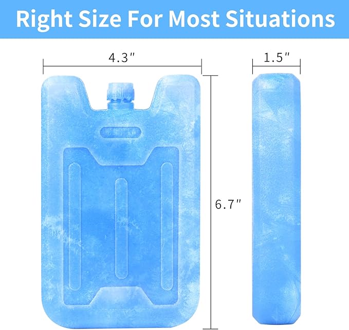 Ice Packs for Lunch Boxes Cooler Tote Bags Reusable Refreezable Cold Slim Large Cheap Hard Protable Icepacks for Bento Shipping Beach Camp Car