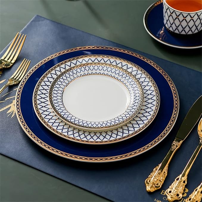 Tableware Set,Ceramic Tableware Set Table Decoration Pattern Napkin Placemat Dinner Plate Home