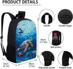 Turtle Backpack for Kids Boys Backpack 3-Piece Set Backpacks with Lunch Box Kids Bookbag for Travel Kindergarten Elementary Middle Mochilas Escolares Para Niños with Wrist Strap Keychain