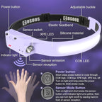 COSOOS LED Headlamp Rechargeable Flashlight, Bright Headlight Adjustable Headband for Women & Girl,1000 Lumen Wide Beam & Spot Light, Motion Sensor, 2.4 oz Lightweight Hiking Camping Essential