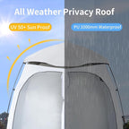 EighteenTek® Shower Tent Camping, 2-Room Portable Changing Room, Outdoor Shower Enclosure, Pop Up Privacy Tent Shelter with Floor & Doors, Waterproof & Lightweight, Camping Toilet Bathroom