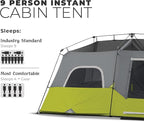 Core 9 Person Instant Cabin Tent - 14' x 9', Green (40008)