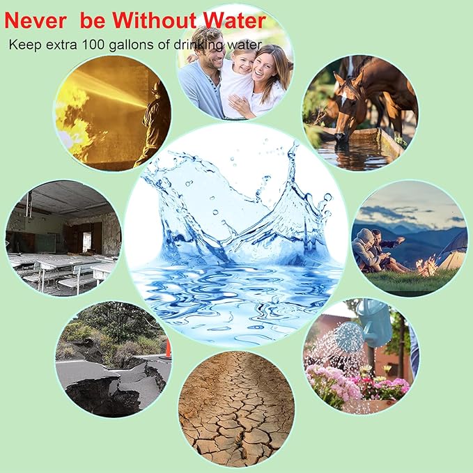 Bathtub Drinking Water Bladder,2 Pack 60 Gallon Heavy Duty Food-Grade Plastic Bag Hold Fresh Drinking Water, Using for Camping, Gardening or Disaster and Hurricane Survival