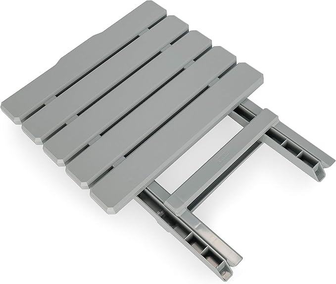 Camco 51692 Gray Large Adirondack Portable Outdoor Folding Side Table, Perfect for The Beach, Camping, Picnics, Cookouts and More, Weatherproof and Rust Resistant