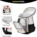 xigua Sport Stripe Baseball Cooler Backpack Leakproof Large Capacity Insulated Backpack Cooler Bag Lunch Bag for Work/Hiking/Camping/Beach/Fishing