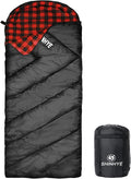 ShinHye 0 Degree Sleeping Bag for Adults - Cotton Flannel 4 Season Cold Weather Winter, XXL Big and Tall Camping Sleeping Bag with Compression Sack