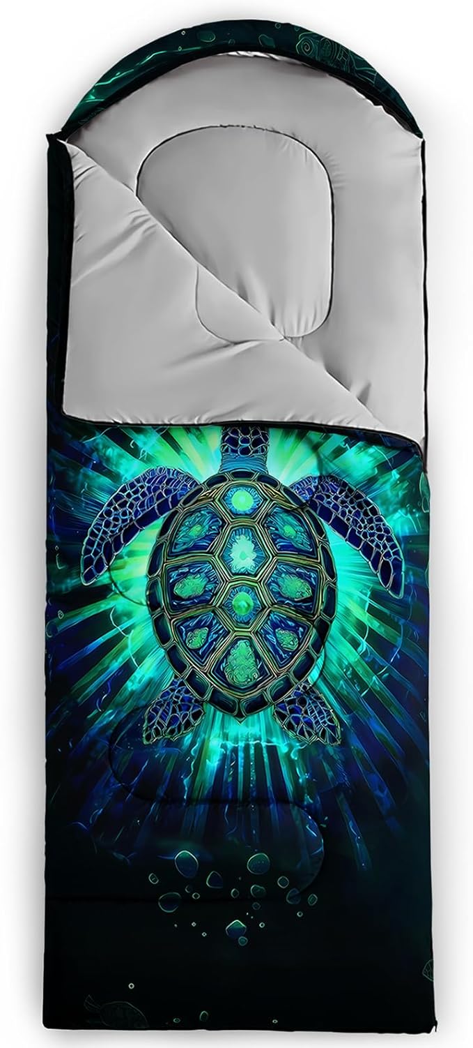 AILONEN Sports Basketball Sleeping Bag for Kids Boys,Warm and Cool Weather,Lightweight,Waterproof Backpacking,3D Galaxy Ball Print Sleeping Bag for Camping