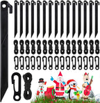 48 Pcs Inflatable Stakes, Plastic Ground Stakes Camping Tent Stake Inflatable Stake Fixing Inflatable Accessories with Hooks & Tethers for St Patricks Day Easter Outdoor Yard Party Garden Decor