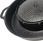 Round Grill Pan 2 in 1 Hotpot and Grill Barbecue Griddle Outdoor Barbecue Meat Tray Hot Pot BBQ Stoves for Travel Home Camping, S