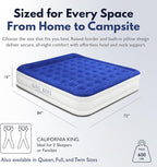 King Koil Luxury Cal King Air Mattress with Built-in Pump for Home, Camping & Guests - King Size Inflatable Airbed Luxury Double High Adjustable Blow Up Mattress, Durable Waterproof & Premium