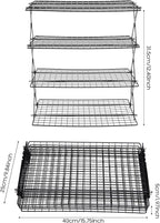 4 Tier Foldable Camping Table, Portable Outdoor Cooling Rack, Tabletop Organizer for Barbecue Picnic Camping, 15.75x9.84in, 22lbs/Tier Load